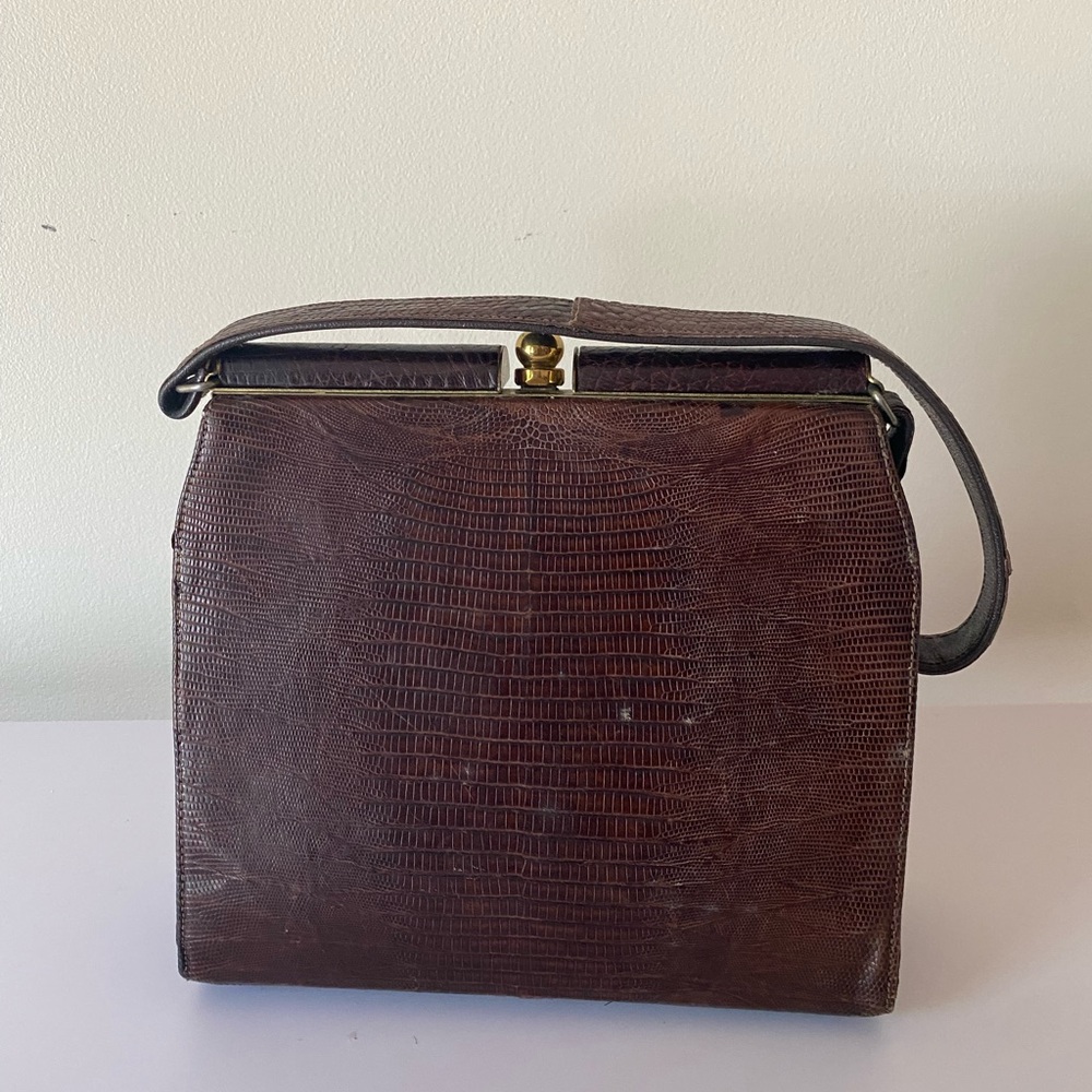 Vintage Brown Leather Handbag - Picture 2 of 6